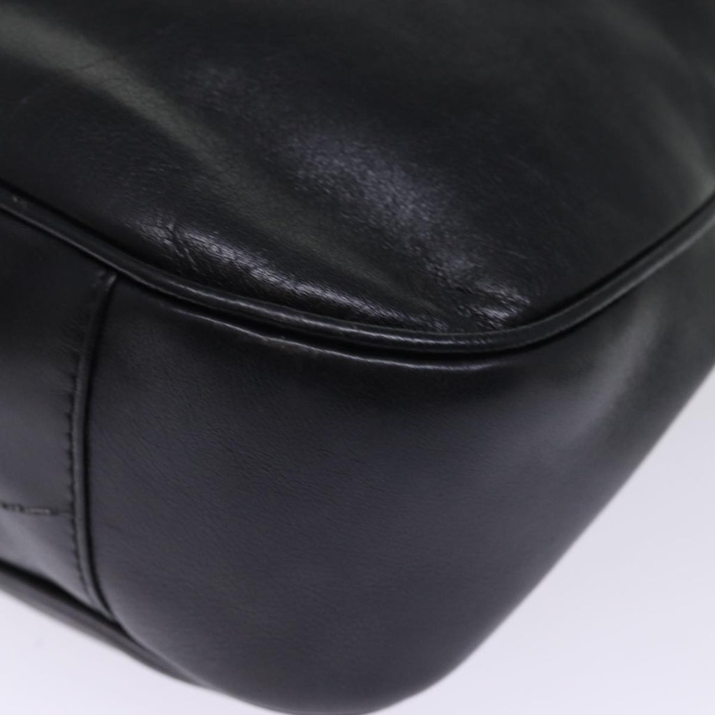 GUCCI Bamboo Shoulder Bag Leather 2way Black 001 1998 1577 76215