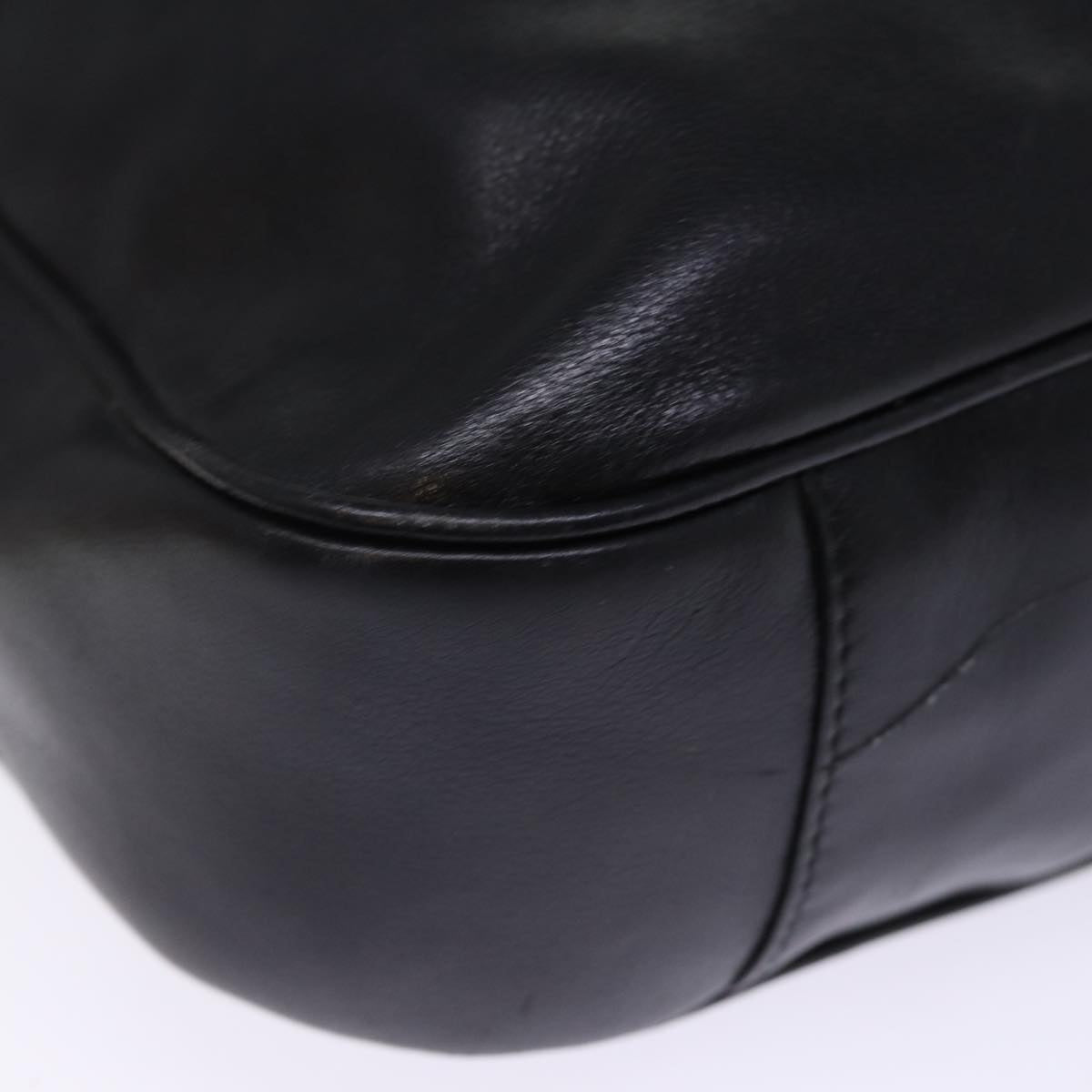 GUCCI Bamboo Shoulder Bag Leather 2way Black 001 1998 1577 76215