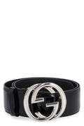 GUCCI Adjustable Leather Belt with Metallic GG Buckle