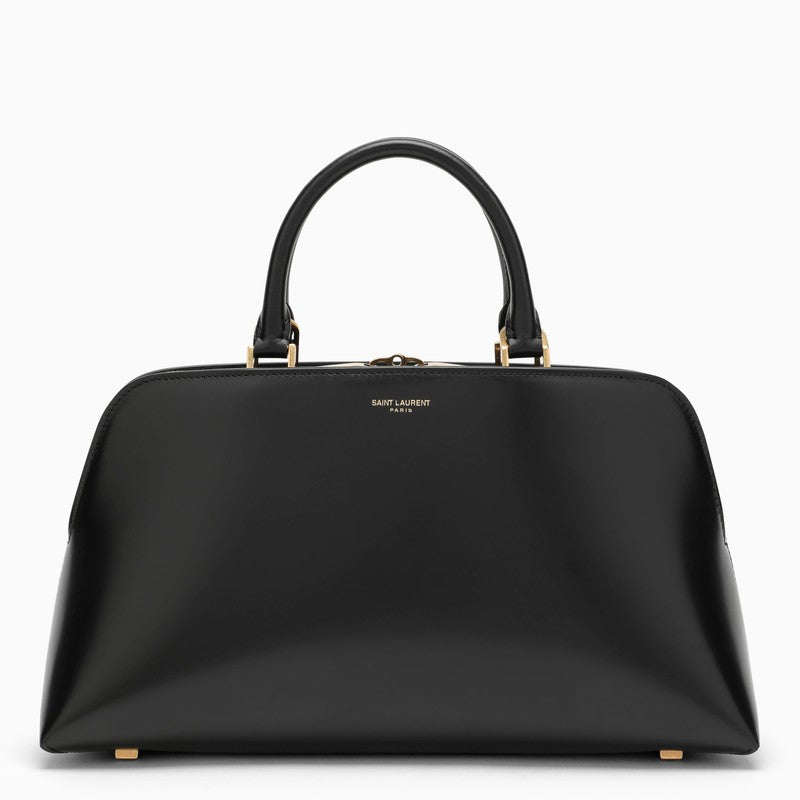 Saint Laurent Small Black Shiny Leather Duffle Bag Sac De Jour Women
