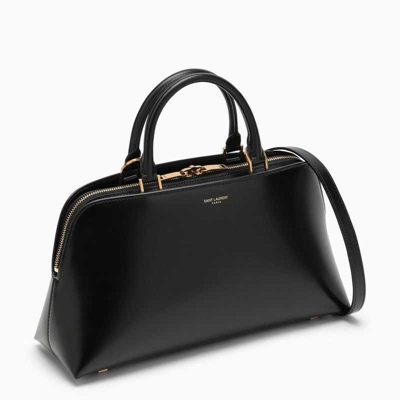 Saint Laurent Small Black Shiny Leather Duffle Bag Sac De Jour Women