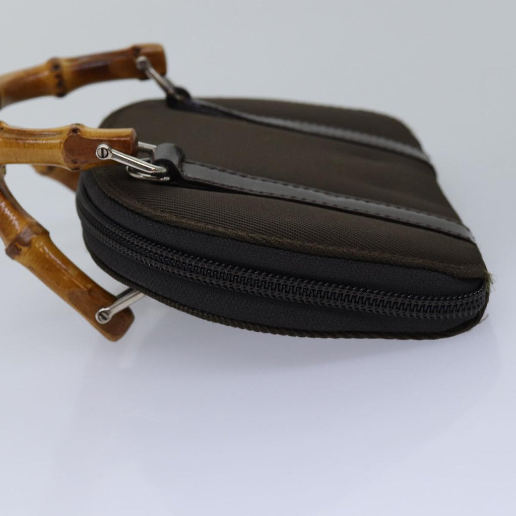 GUCCI Bamboo Hand Bag Canvas 2way Black 039 1705 0701 76385