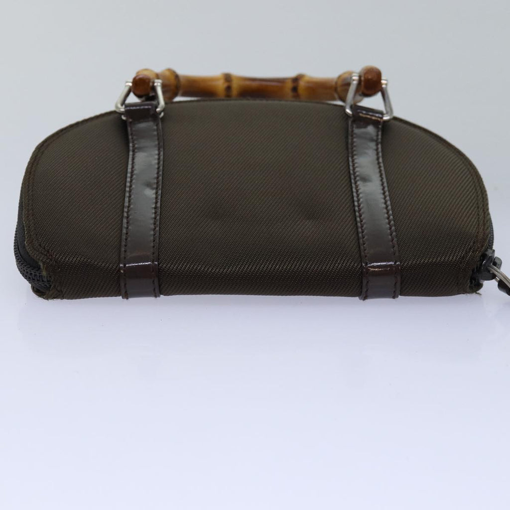 GUCCI Bamboo Hand Bag Canvas 2way Black 039 1705 0701 76385