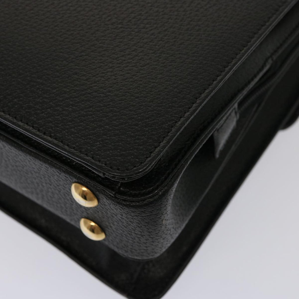 GUCCI Business Bag Leather Outlet 2way Black 76386