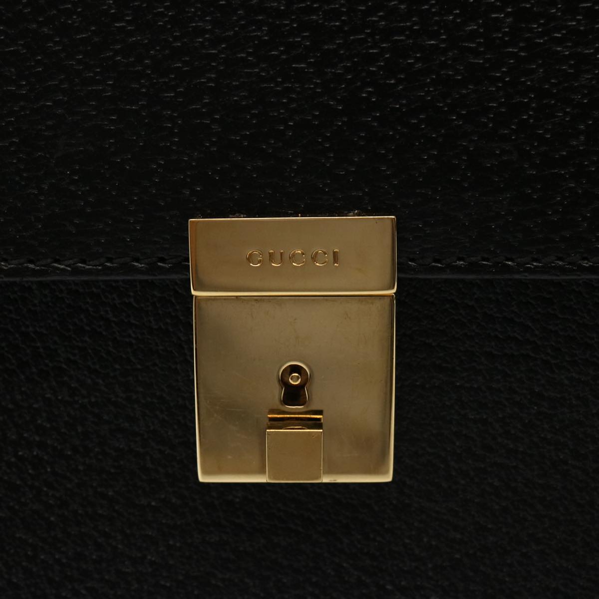 GUCCI Business Bag Leather Outlet 2way Black 76386