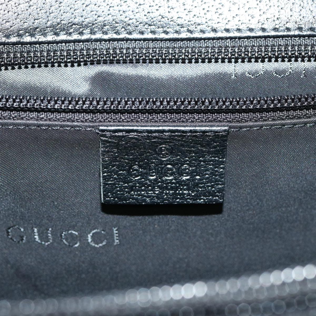GUCCI Business Bag Leather Outlet 2way Black 76386