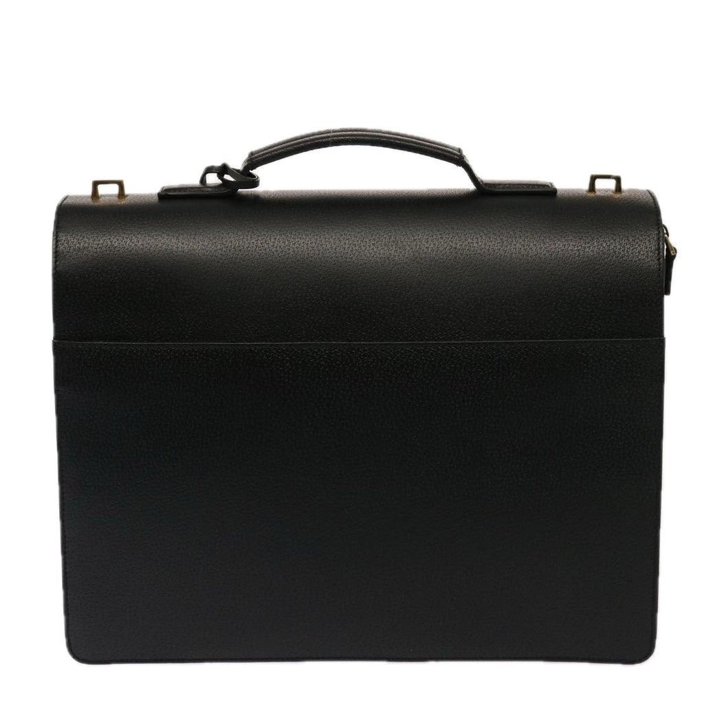 GUCCI Business Bag Leather Outlet 2way Black 76386