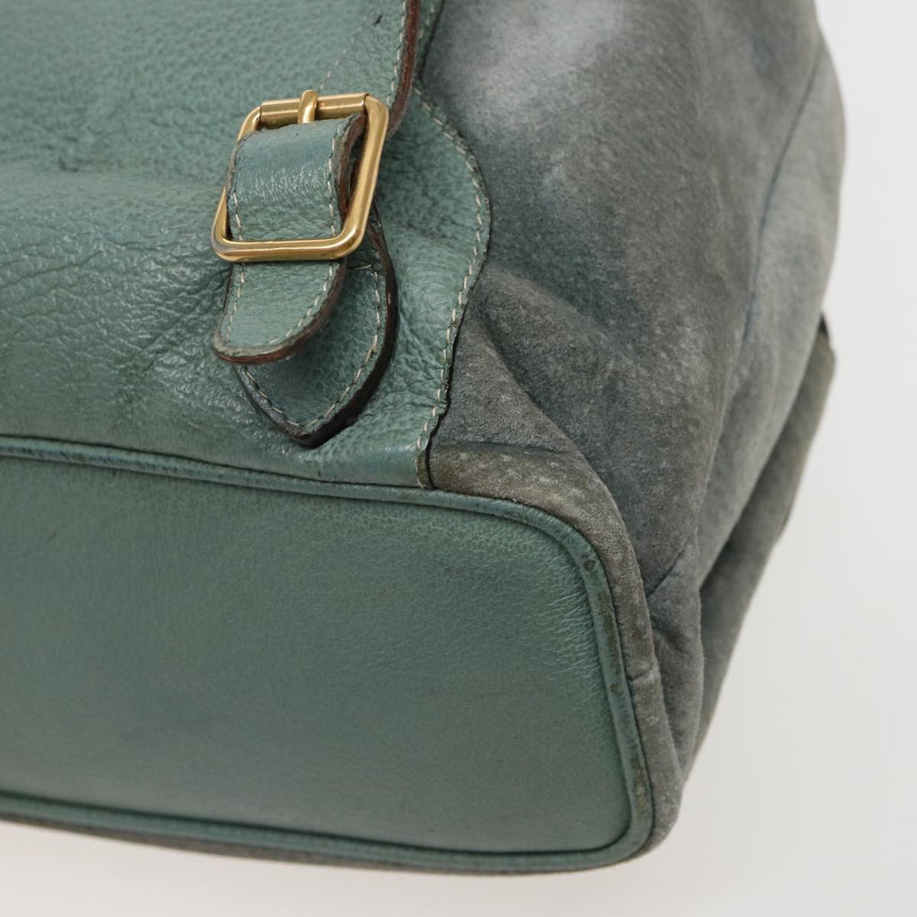 GUCCI Bamboo Backpack Suede Blue 003 1998 0016 76388