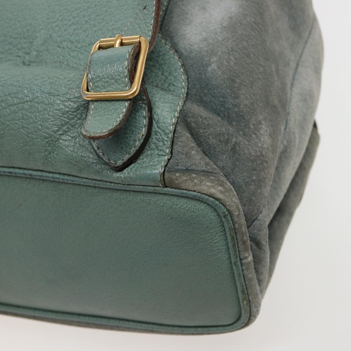 GUCCI Bamboo Backpack Suede Blue 003 1998 0016 76388