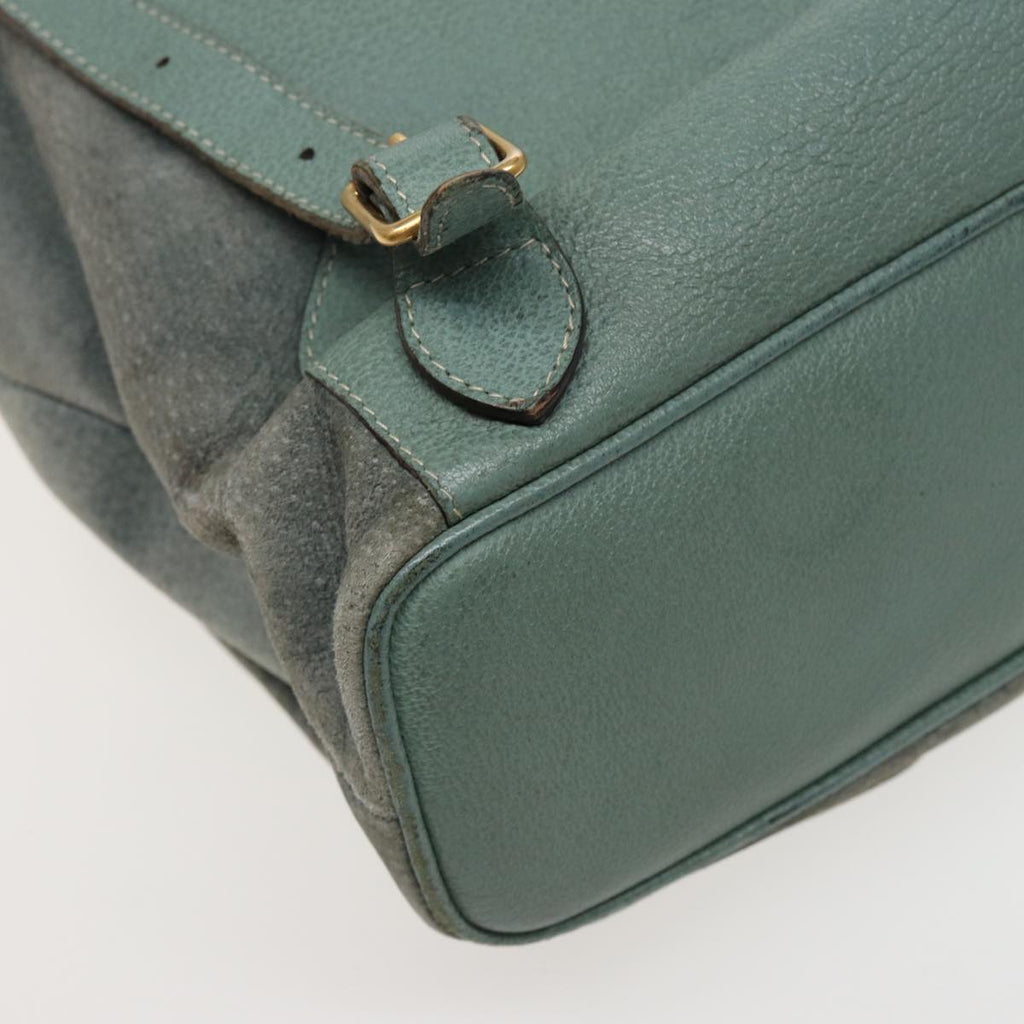 GUCCI Bamboo Backpack Suede Blue 003 1998 0016 76388