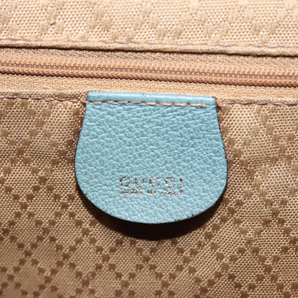 GUCCI Bamboo Backpack Suede Blue 003 1998 0016 76388