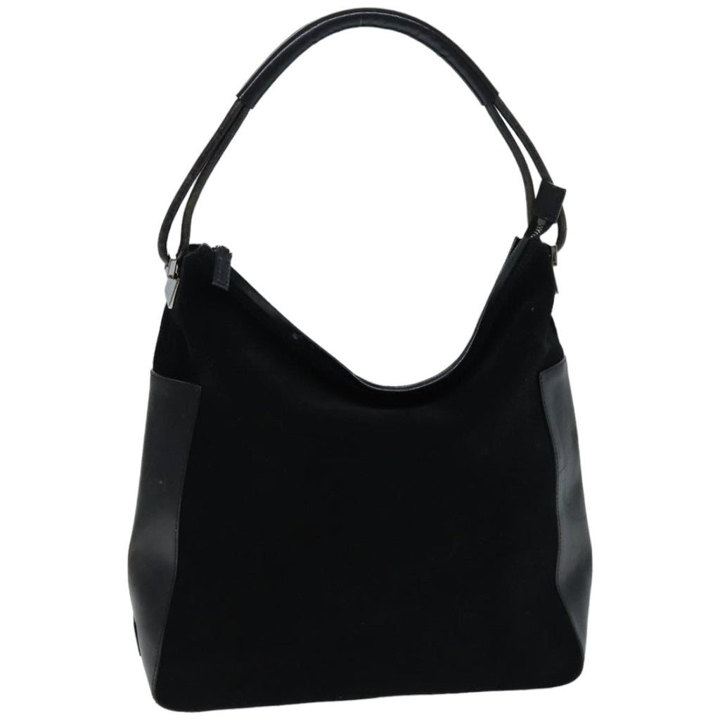 GUCCI Shoulder Bag Suede Black 001 3770 76389