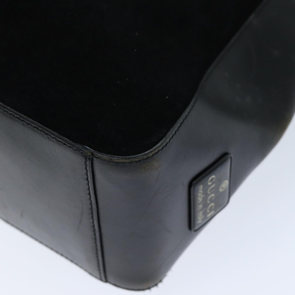 GUCCI Shoulder Bag Suede Black 001 3770 76389