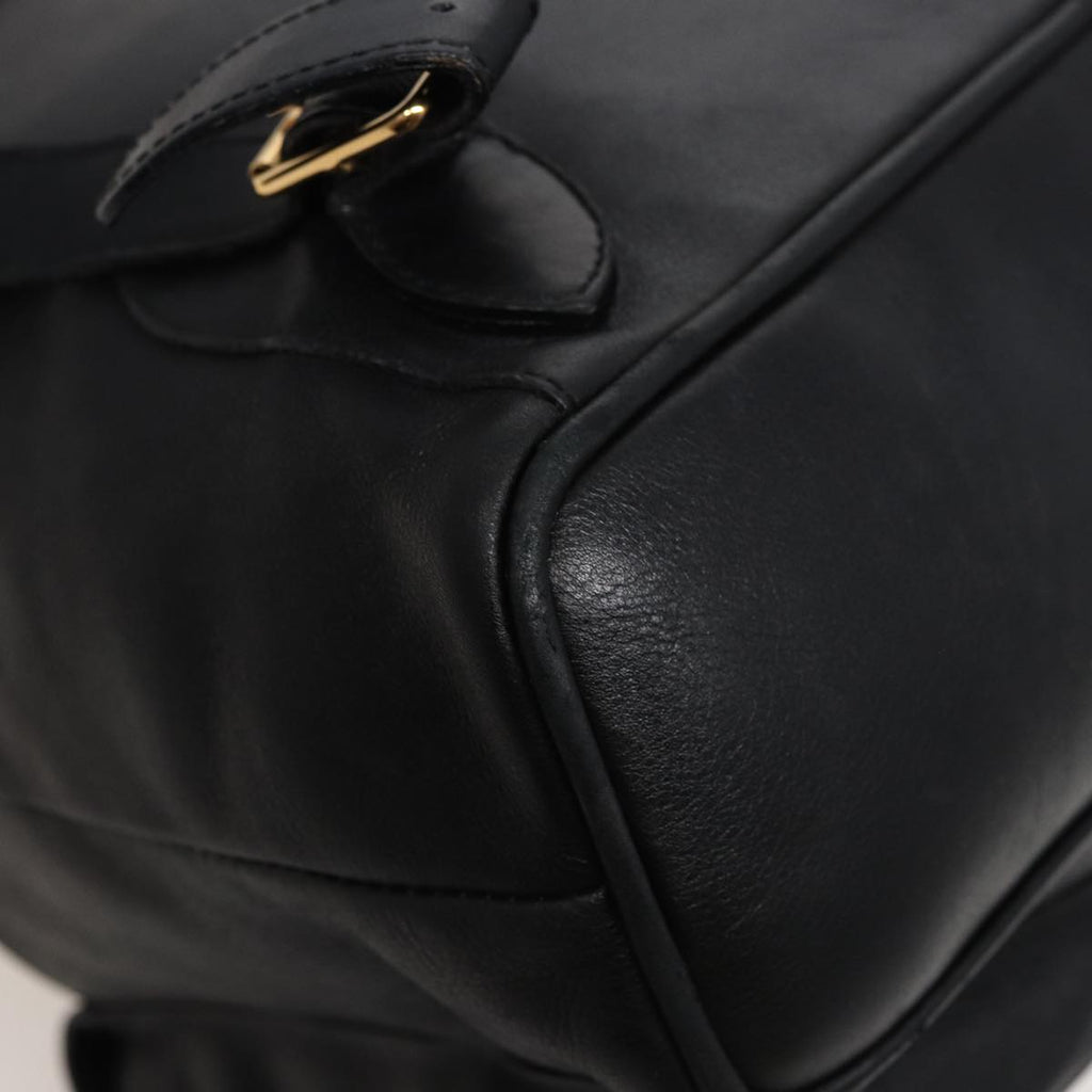 GUCCI Bamboo Backpack Leather Black 003 2058 0016 76392