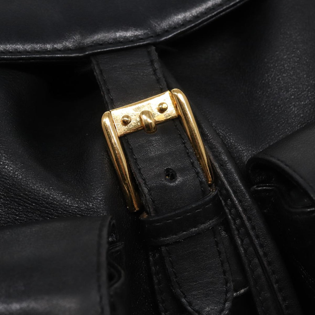 GUCCI Bamboo Backpack Leather Black 003 2058 0016 76392