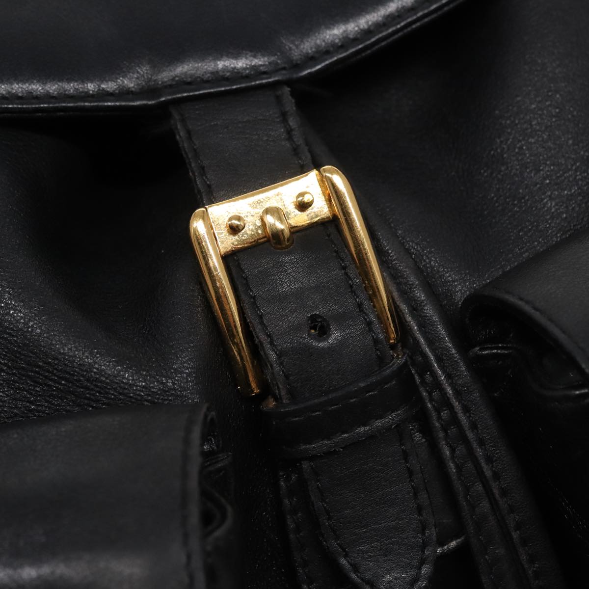 GUCCI Bamboo Backpack Leather Black 003 2058 0016 76392