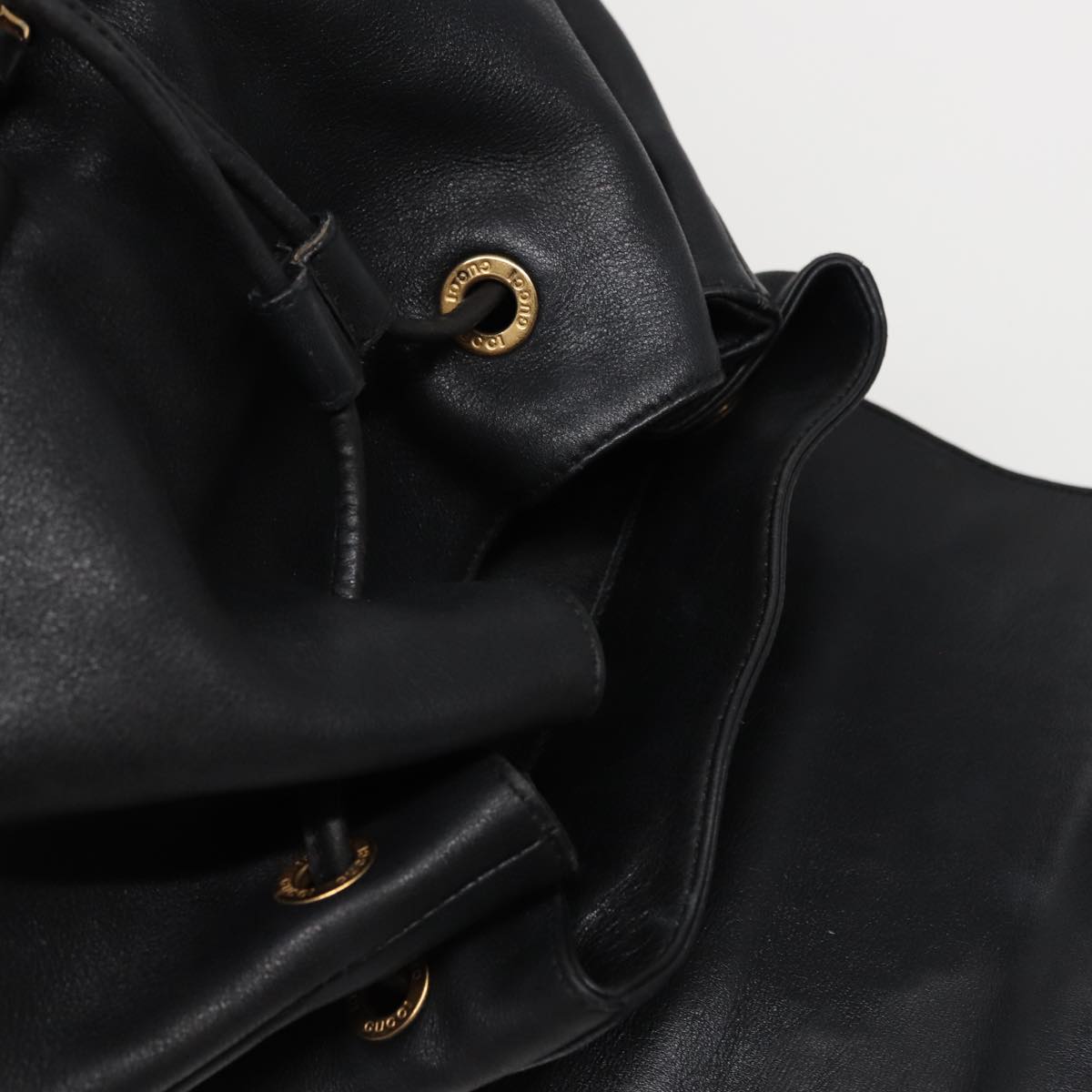 GUCCI Bamboo Backpack Leather Black 003 2058 0016 76392