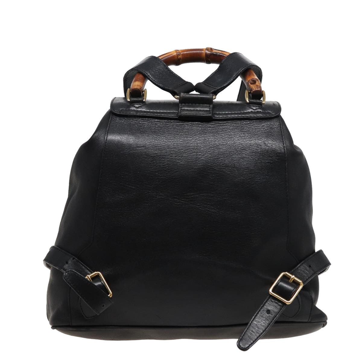 GUCCI Bamboo Backpack Leather Black 003 2058 0016 76392
