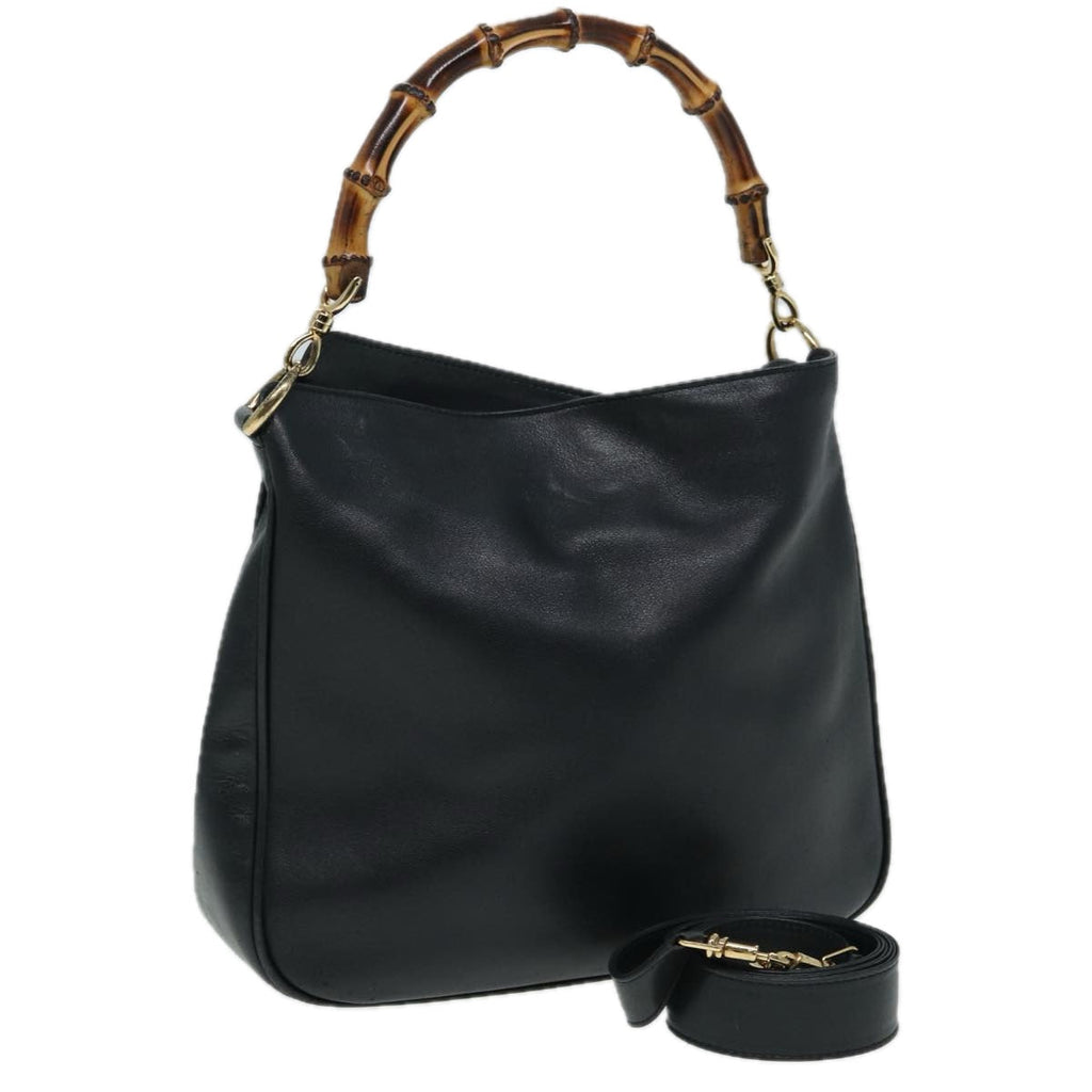 GUCCI Bamboo Shoulder Bag Leather 2way Brown 001 2113 1638 76394