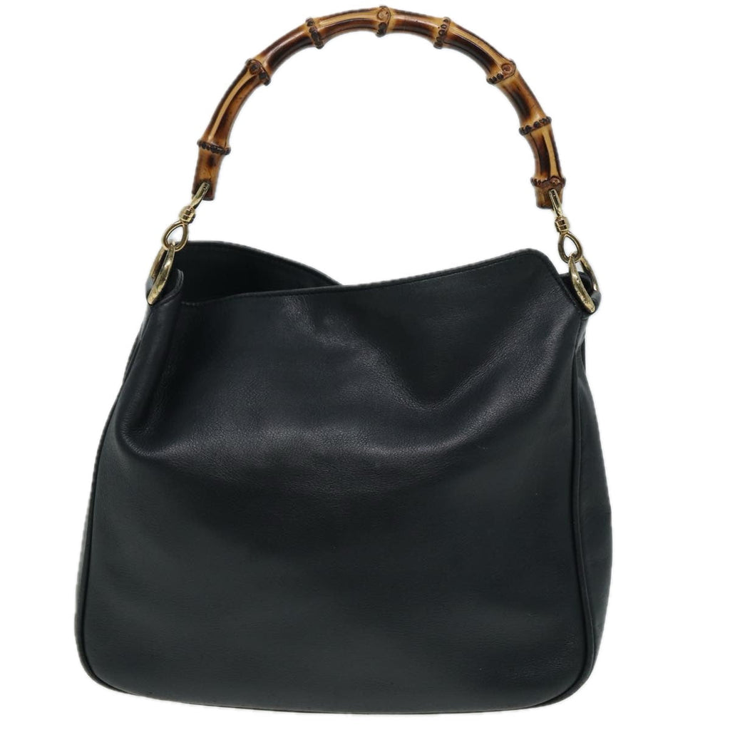 GUCCI Bamboo Shoulder Bag Leather 2way Brown 001 2113 1638 76394