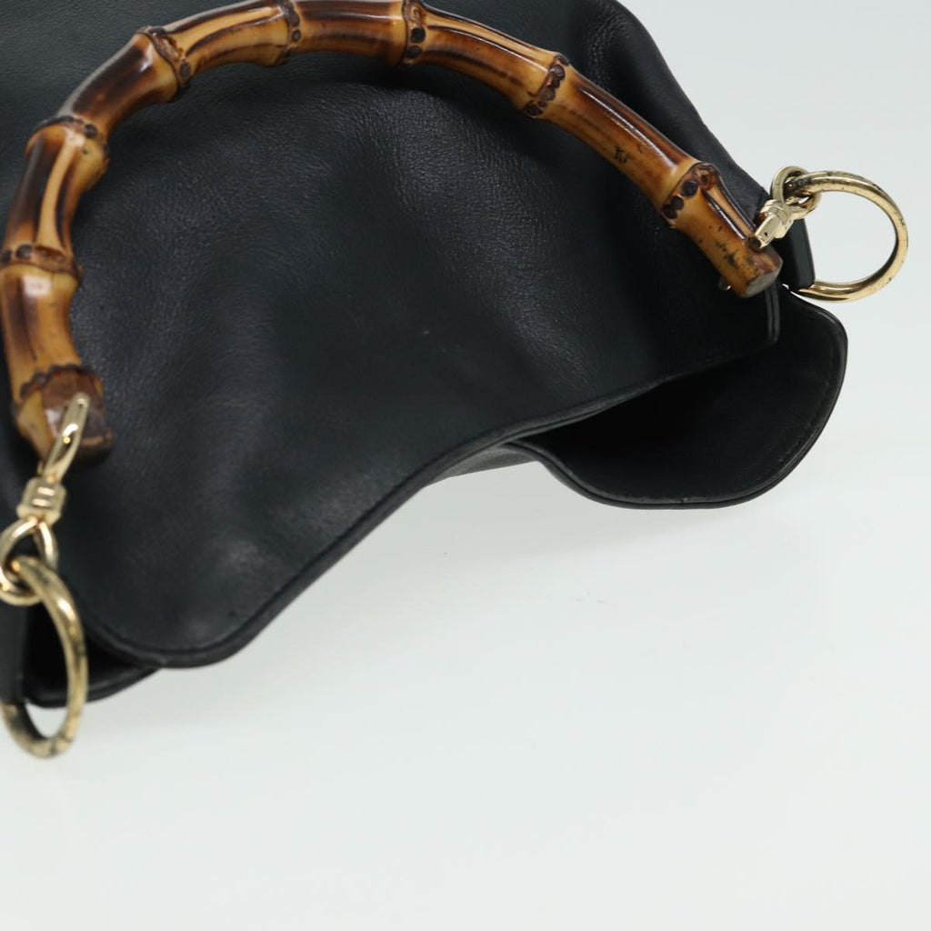GUCCI Bamboo Shoulder Bag Leather 2way Brown 001 2113 1638 76394