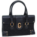 GUCCI GG Canvas Hand Bag Black 124286 76395
