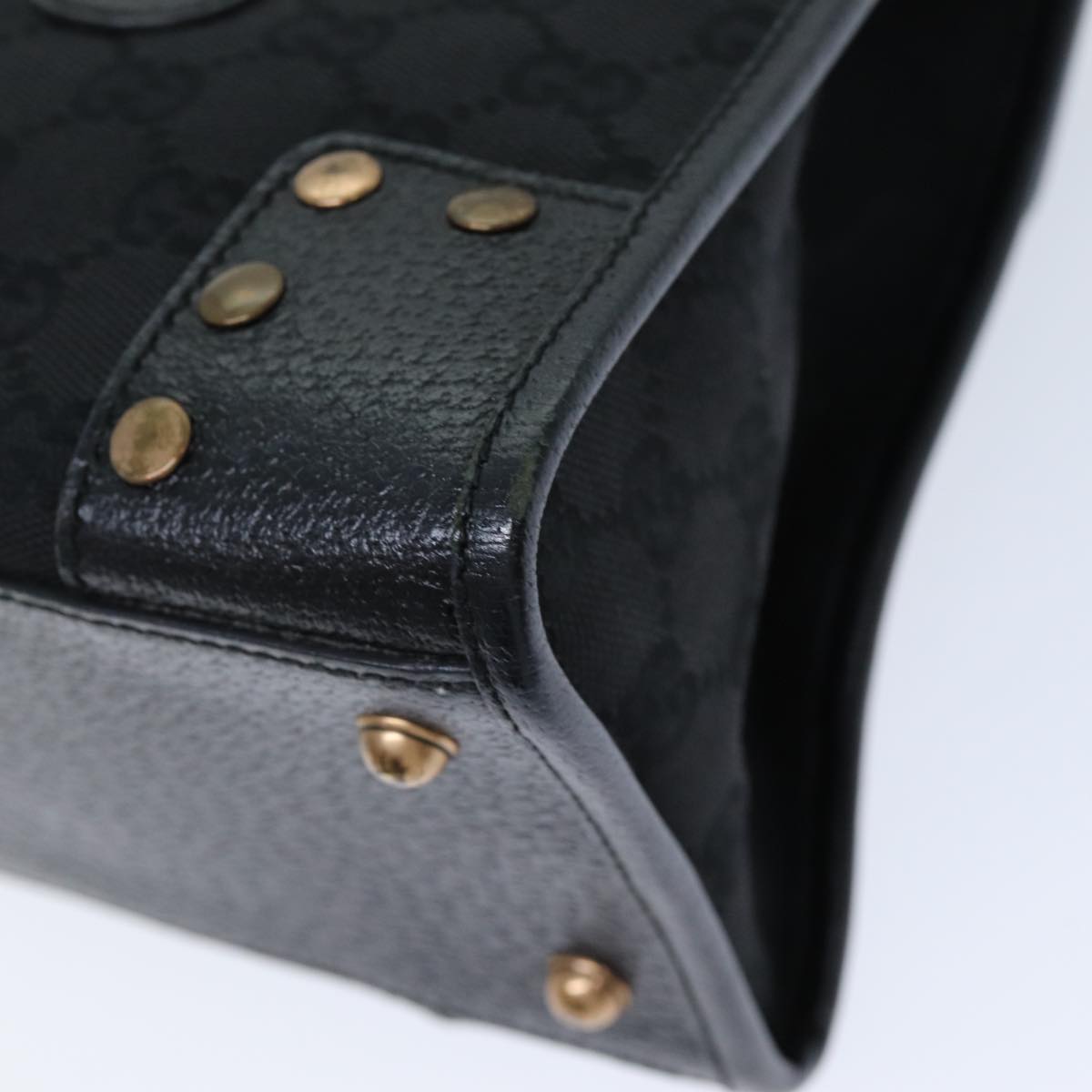 GUCCI GG Canvas Hand Bag Black 124286 76395