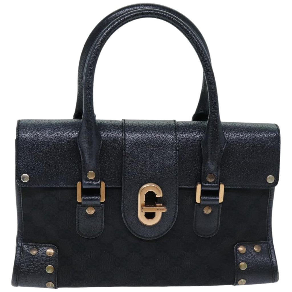 GUCCI GG Canvas Hand Bag Black 124286 76395