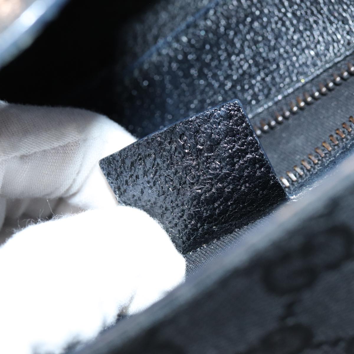 GUCCI GG Canvas Hand Bag Black 124286 76395