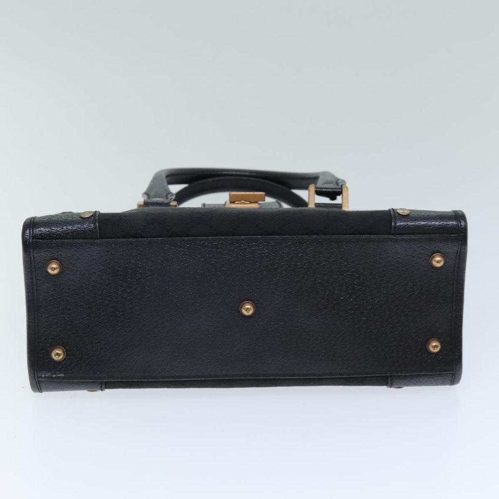 GUCCI GG Canvas Hand Bag Black 124286 76395