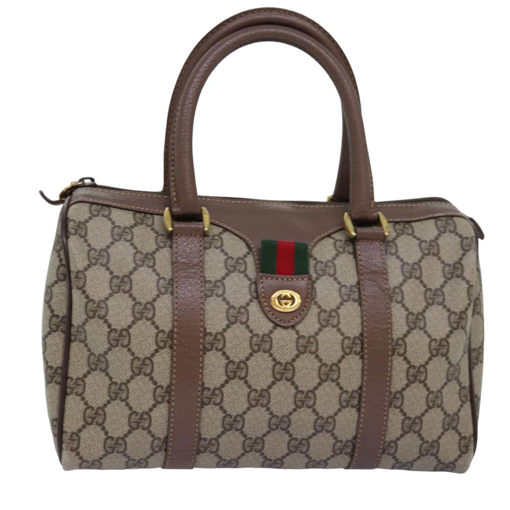 GUCCI GG Supreme Web Sherry Line Boston Bag PVC Beige 002 615 6838 76396