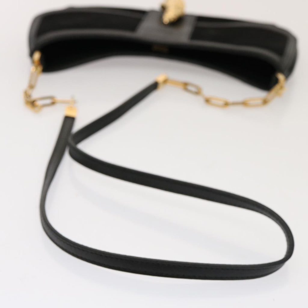GUCCI Shoulder Bag Suede Black 001 4115 76397