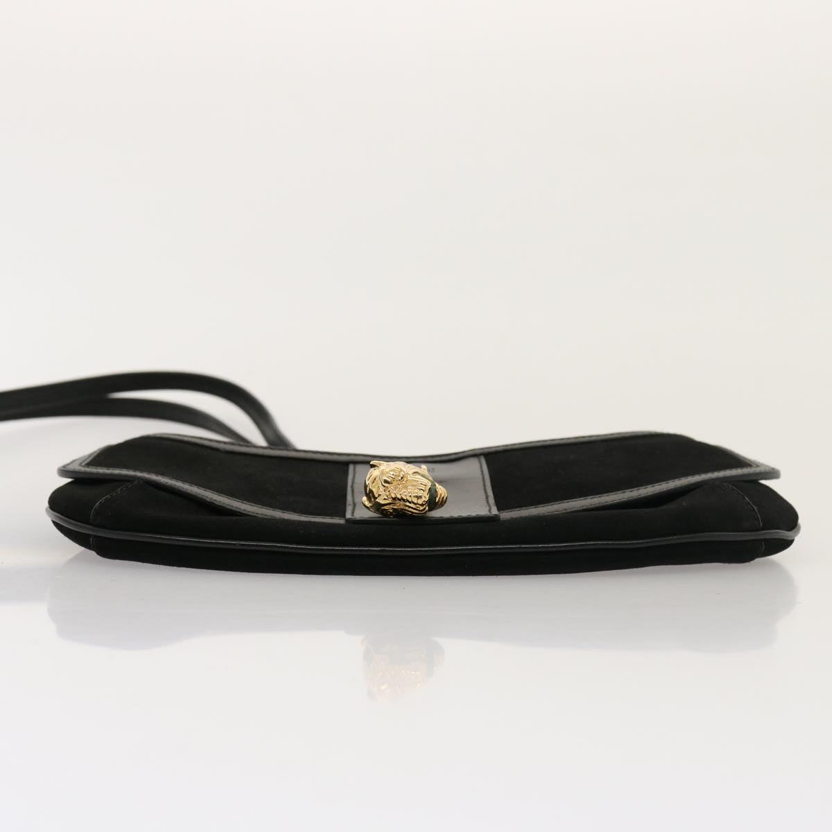 GUCCI Shoulder Bag Suede Black 001 4115 76397
