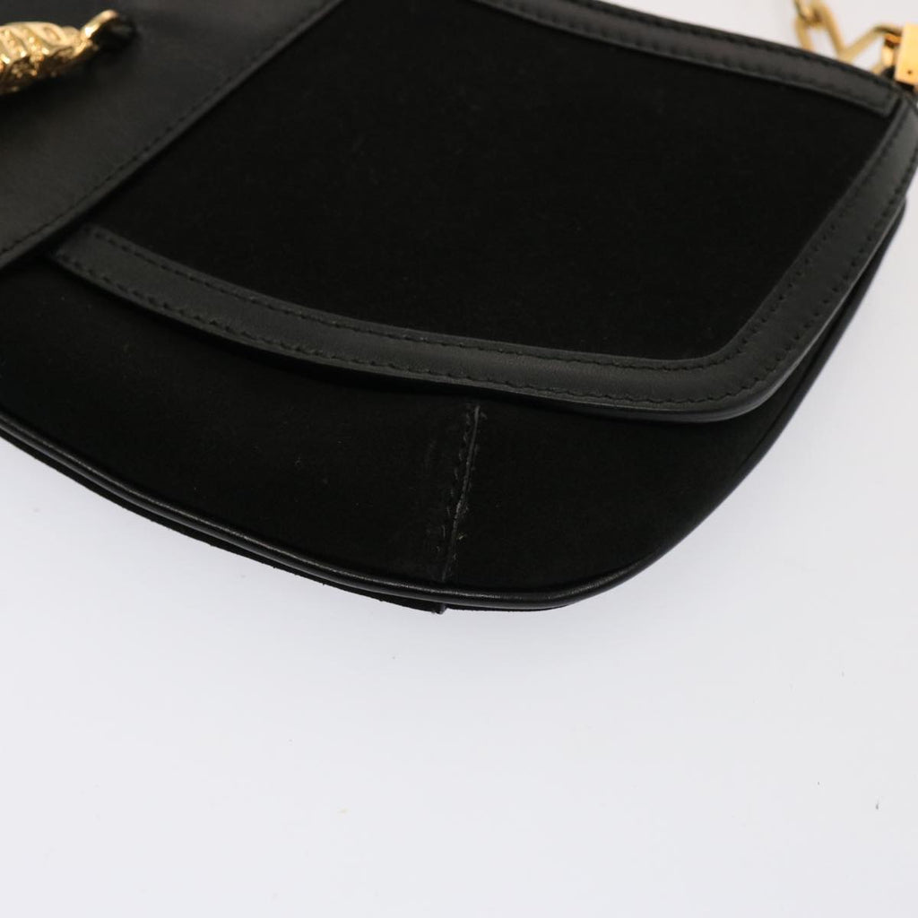 GUCCI Shoulder Bag Suede Black 001 4115 76397