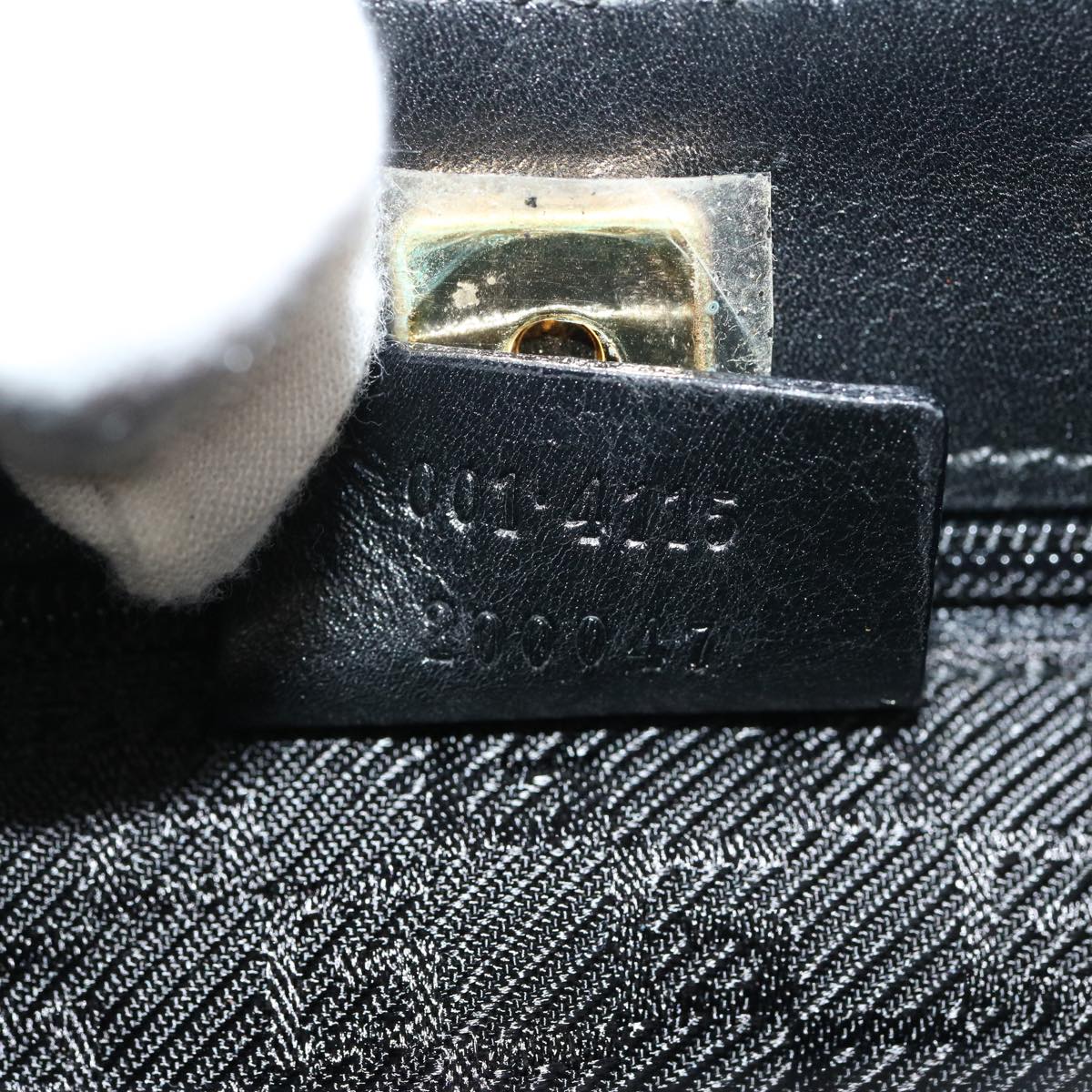 GUCCI Shoulder Bag Suede Black 001 4115 76397