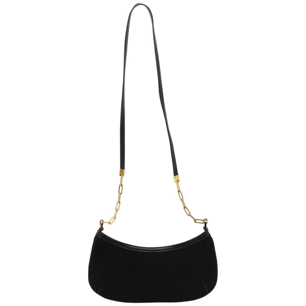 GUCCI Shoulder Bag Suede Black 001 4115 76397
