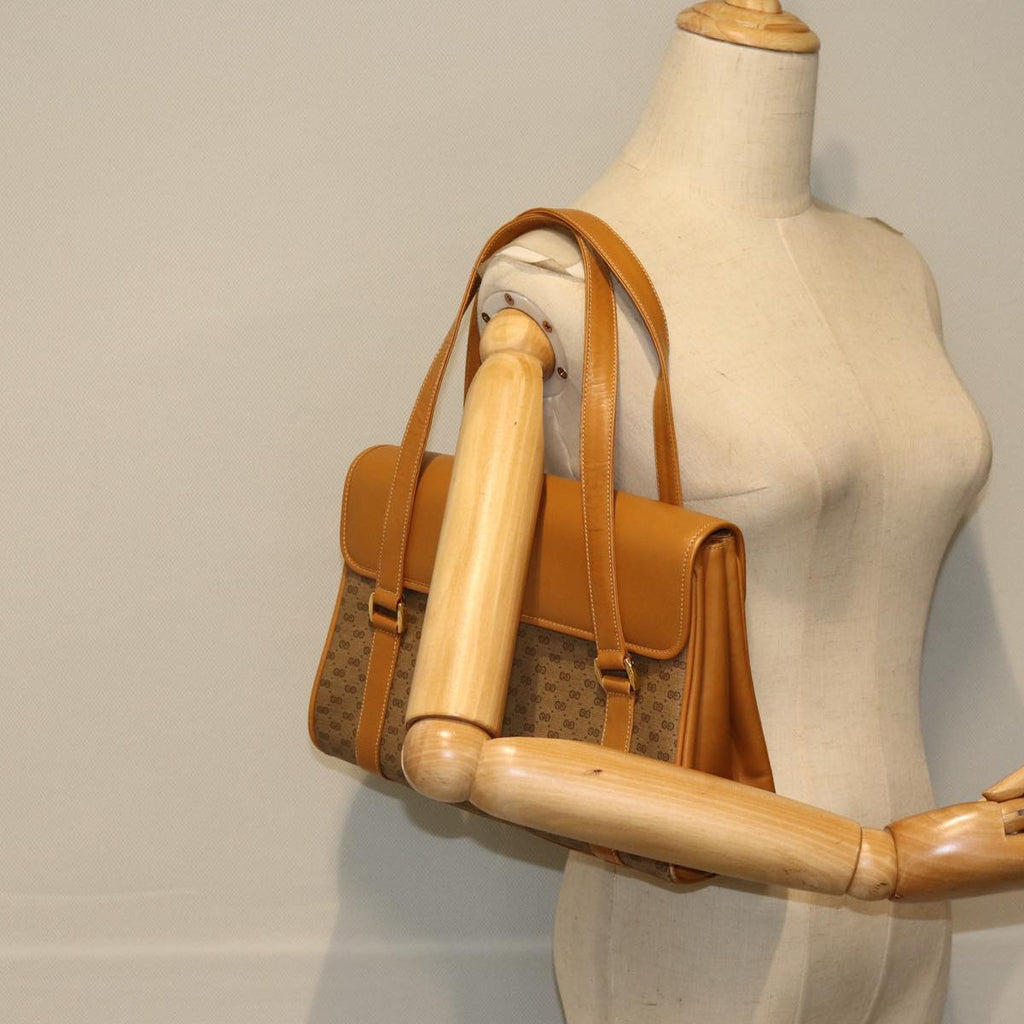 GUCCI Micro GG Supreme Hand Bag PVC Leather Beige 000 116 0089 76401