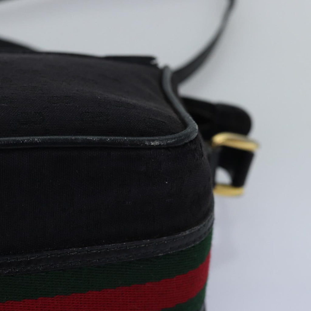 GUCCI Micro GG Canvas Web Sherry Line Shoulder Bag Black 67 01 4426 76402