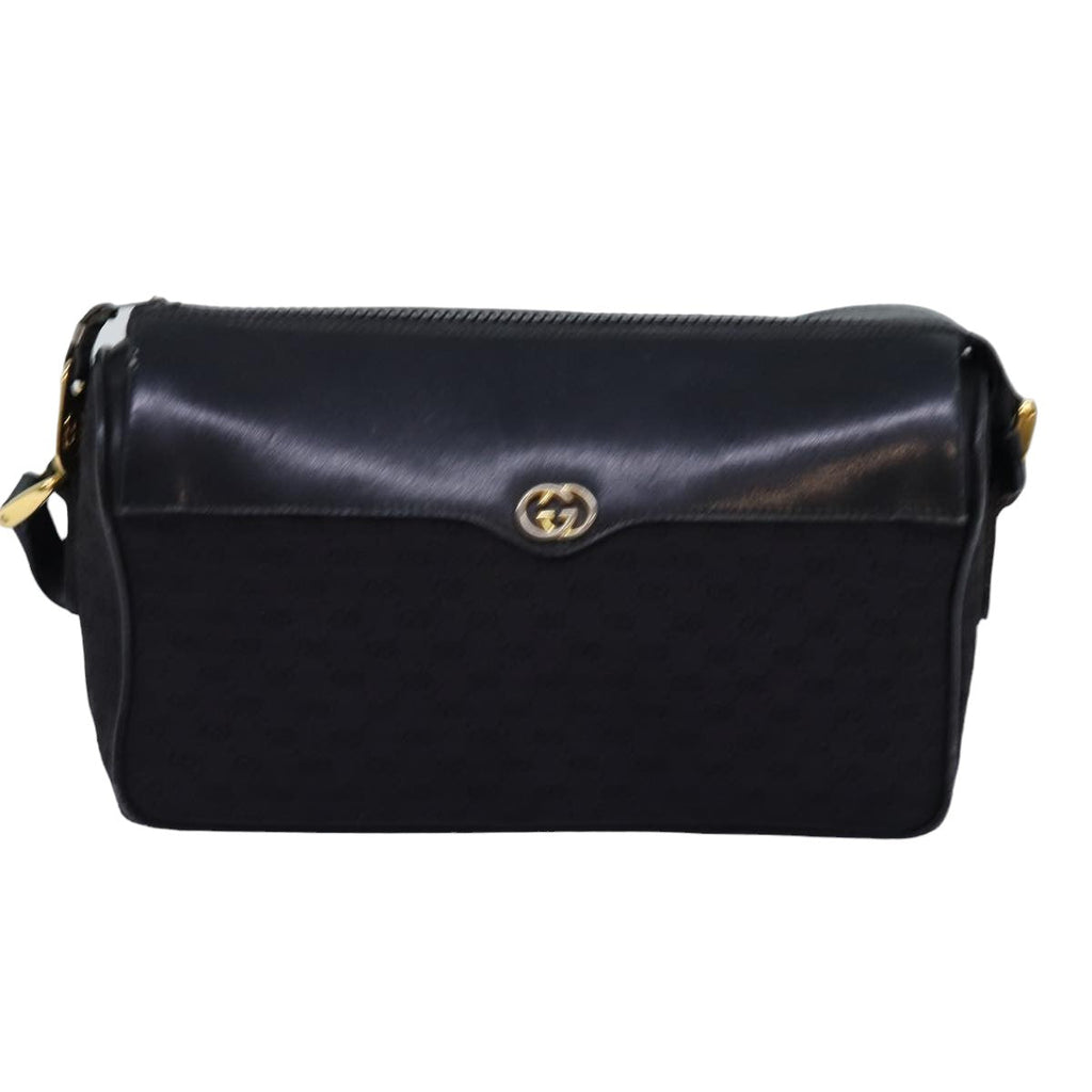 GUCCI Micro GG Canvas Web Sherry Line Shoulder Bag Black 67 01 4426 76402