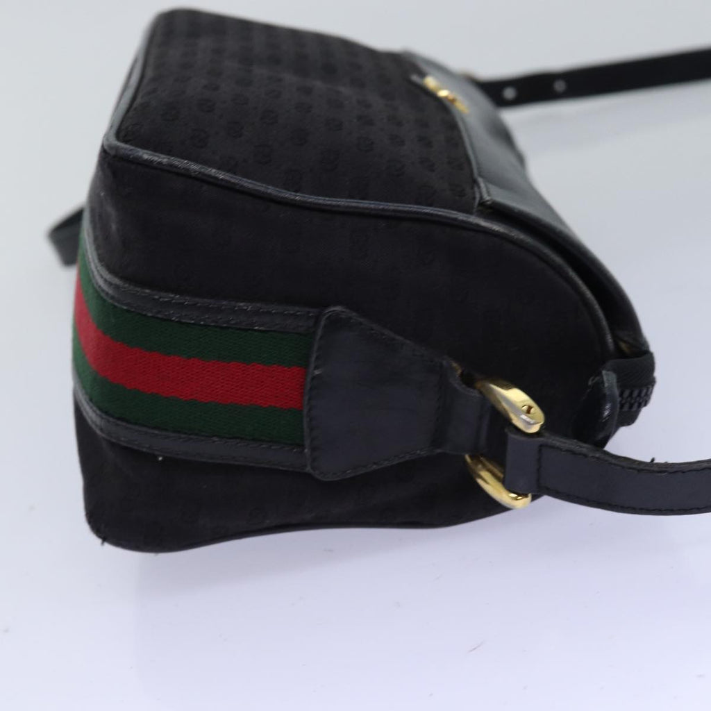 GUCCI Micro GG Canvas Web Sherry Line Shoulder Bag Black 67 01 4426 76402