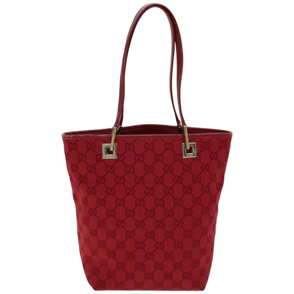 GUCCI GG Canvas Tote Bag Red 002 1099 76418