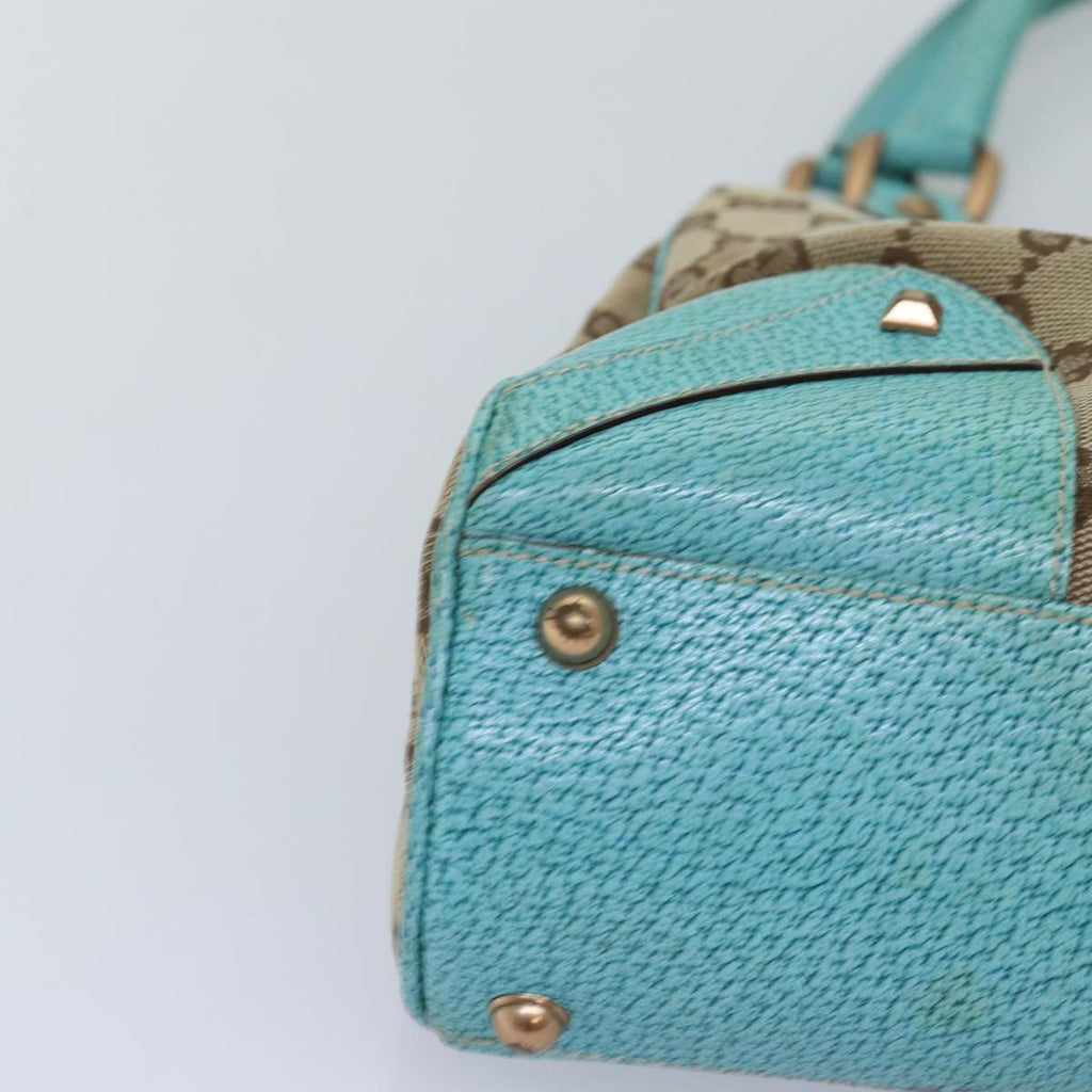 GUCCI GG Canvas New Jackie Shoulder Bag Turquoise Blue 124407 76451