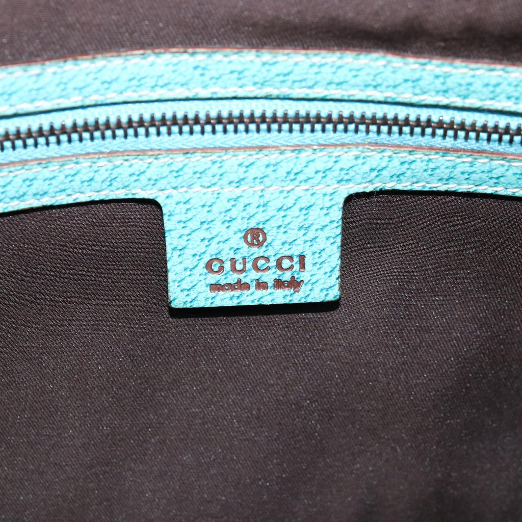 GUCCI GG Canvas New Jackie Shoulder Bag Turquoise Blue 124407 76451