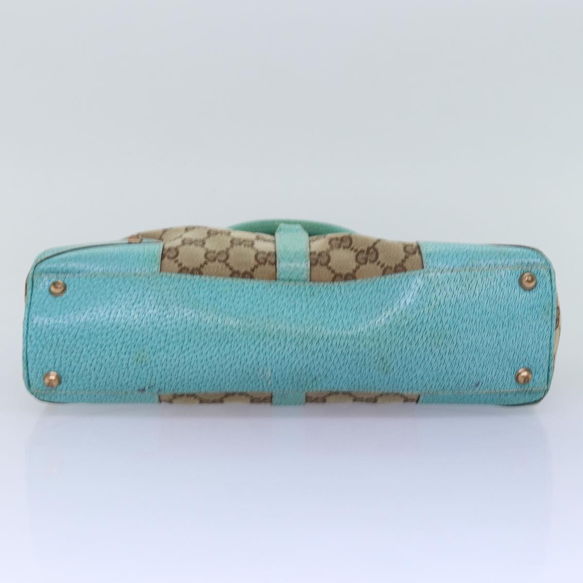 GUCCI GG Canvas New Jackie Shoulder Bag Turquoise Blue 124407 76451