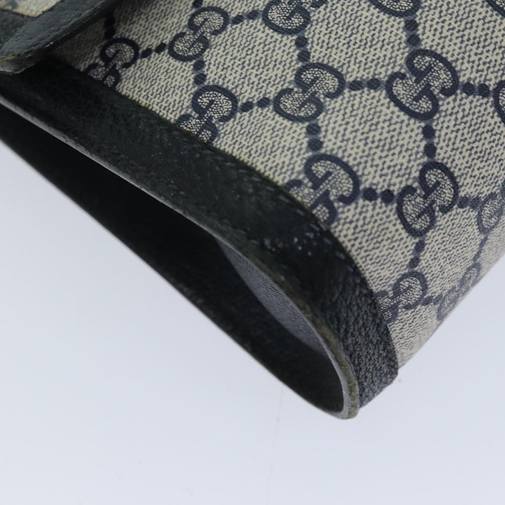 GUCCI GG Supreme Sherry Line Clutch Bag PVC Navy Red 84 01 006 76465