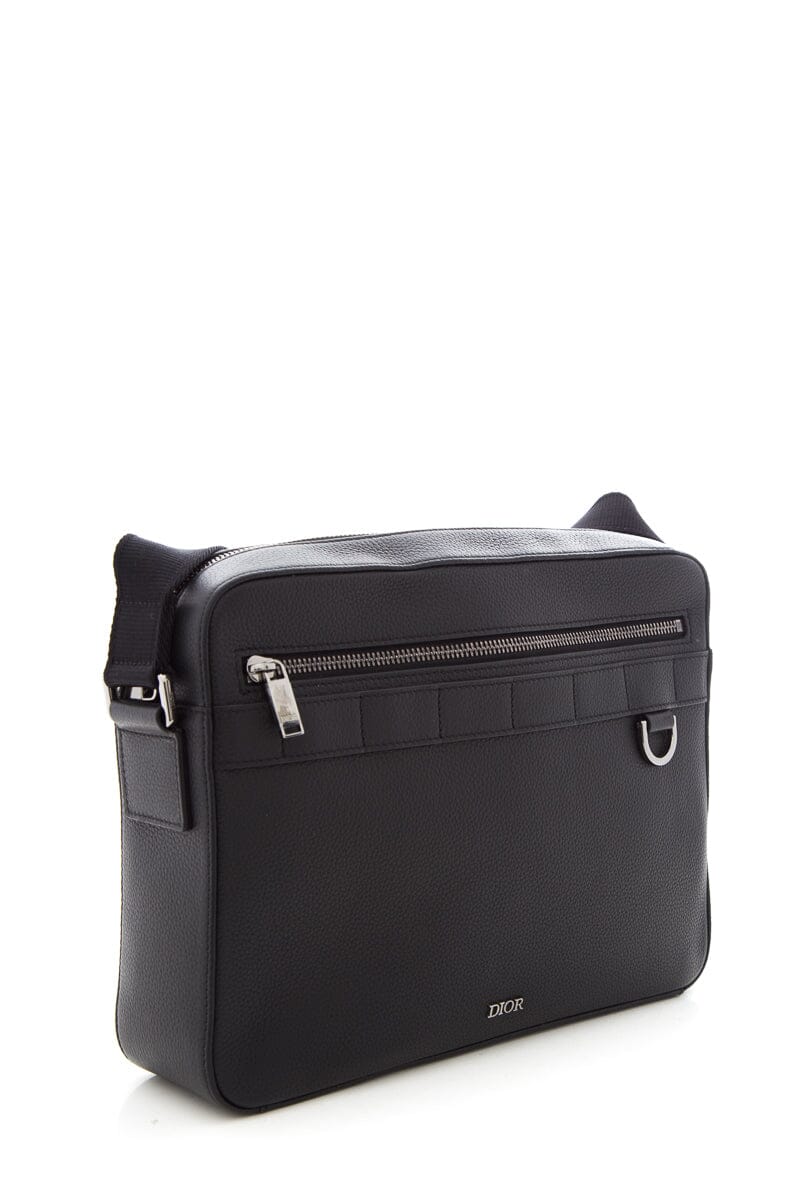Dior Black Leather Safari Messenger Handbag
