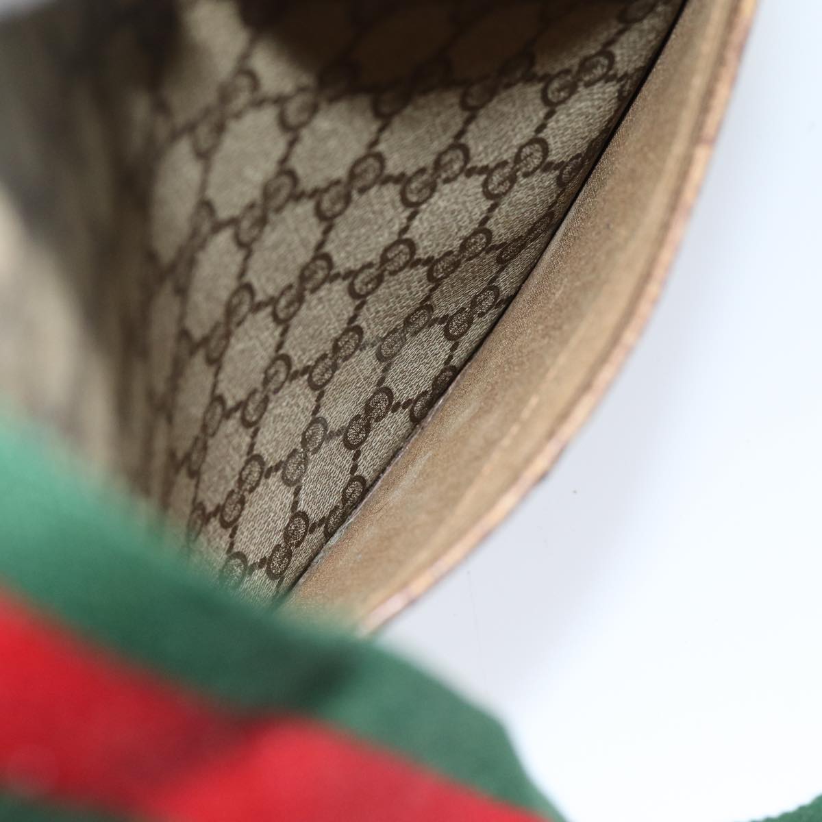 GUCCI GG Supreme Web Sherry Line Tote Bag PCVLeather Beige 39 02 003 76578