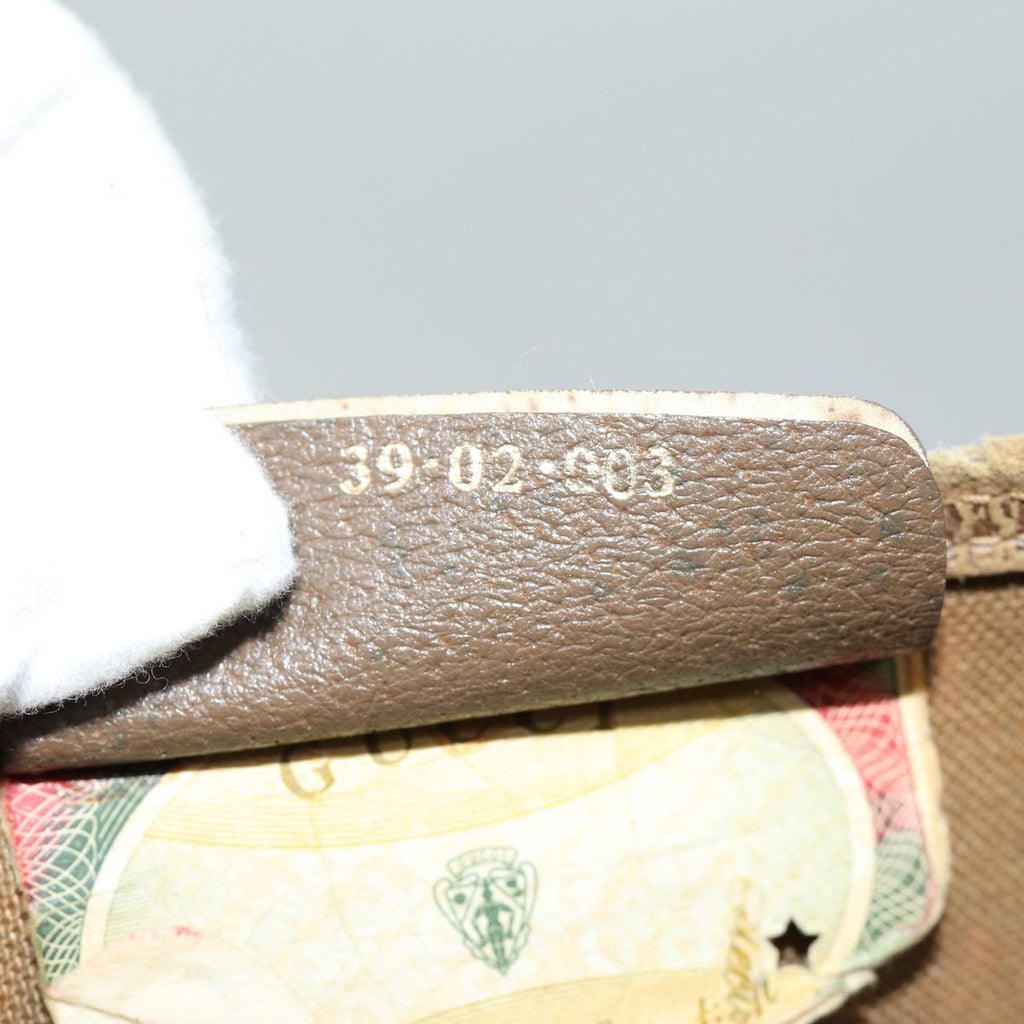 GUCCI GG Supreme Web Sherry Line Tote Bag PCVLeather Beige 39 02 003 76578