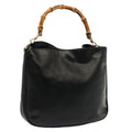 GUCCI Bamboo Hand Bag Leather Black 001 1781 1638 76586
