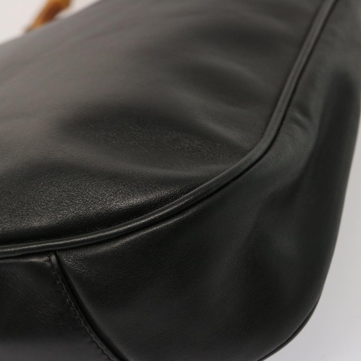 GUCCI Bamboo Hand Bag Leather Black 001 1781 1638 76586